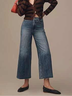 Anthropologie Pistola Lana Crop Raw Hem Wide Leg Jeans